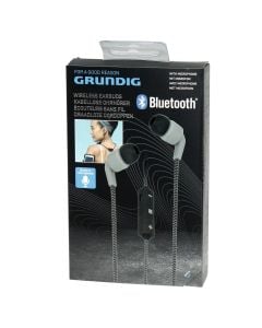 Earphone with mic bluetooch stereo, Grundig, aluminium