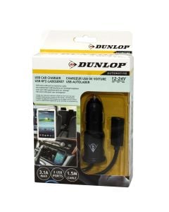 Charger USB, Dunlop, 12/24 V, 3.1 A, 1.5 m