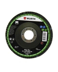 Disk axhustimi, Wurth, 115x22 mm, Grit 100