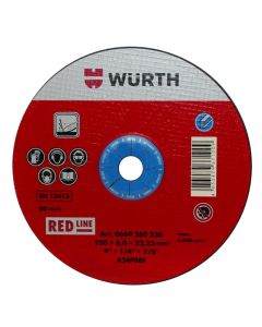Disk axhustimi, Wurth, Red Line, 230x6.0 mm, çelik