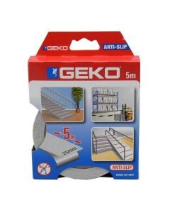 Adhesive anti-slip tape, Geko, Anti-Slip, 25 mm x 5 m, white