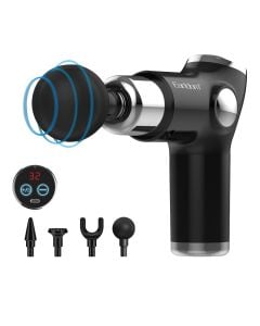 Pistoletë masazhuese, Earldom, V3, 12V, 2000mAh, 32 shpejtësi, 4 koka të ndryshueshme