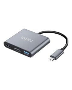 Adaptor 3 në 1, Unico, AD1532, 87 W,  hyrje Type C, USB, HDTV