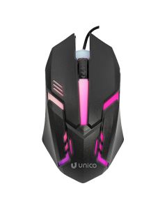 Maus gaming me kabëll, Unico, MS2579, 1000 DPI, 130 cm kabëll, ngjyrë e zezë, dritë RGB