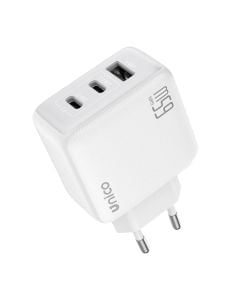Kokë karikuesi, Unico, HC6141, 65W, 2 hyrje Type-C dhe hyrje USB, ngjyrë e bardhë