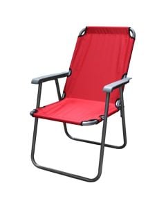 Camping chair, foldable, 59x52x84 cm, textile fabric, red
