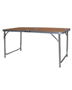 Folding camping table, 60x120x70 cm, metal/MDF