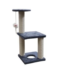 Cat scratcher and seat, Pets, 20x20xH45 cm, square shape, gray color