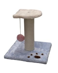 Cat scratcher and seat, Pets, 25x25xH25 cm, square shape, light blue and beige