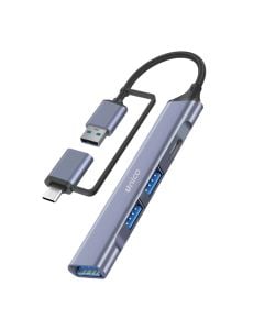 Adaptor 4 në 2, Unico, AD5072, 4 hyrje USB dhe Type-C, dalje Type-C dhe USB