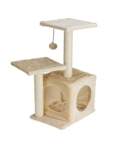 Kruajtëse thonjësh dhe ndenjëse për mace, Cats Collection, 35x27xH61 cm, formë peme, ngjyrë bezhë