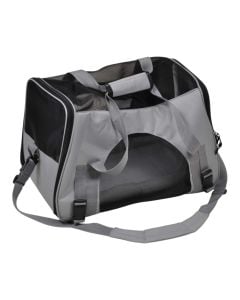Çantë për transportimin e kafshëve, Love Story, 48 cm, tekstil me rrjetë, ngjyra gri