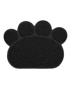 Cat litter mat, Love Story, 40x30 cm, paw shape, black