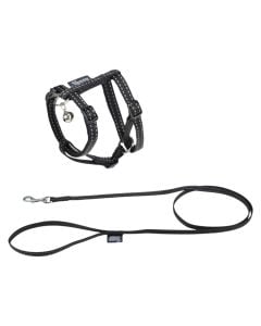 Trupore dhe litar drejtues p&euml;r mace, Love Story, gjoks 20-28 cm, litar 120 cm, ngjyr&euml; e zez&euml;