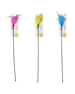 Fun cat toy with feathers, Love Story, 60 cm, mixed colors