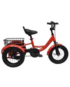Tricycle, Defor, 12", red, metalic structure