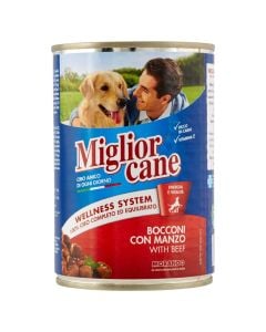 Ushqim për qen, Miglior Cane, 405gr, me mish viçi