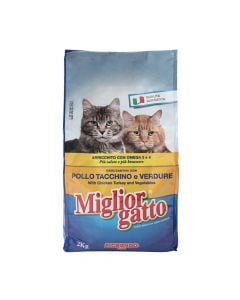 Ushqim për mace, Miglior Gatto, me mish pule dhe perime, 2 kg