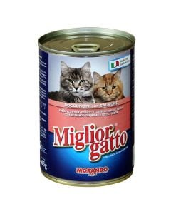Ushqim për mace, Miglior Gatto, i konservuar me salmon, 405 gr