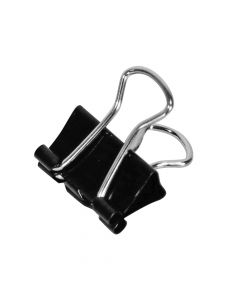Paper binder clips, SA24P, Eagle, metal and plastic, 1.5 cm, black, 12 pieces