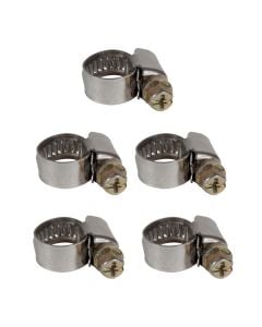 Metal bands for securing air tubes with connectors, Einhell, 8-12 mm, 5 pc