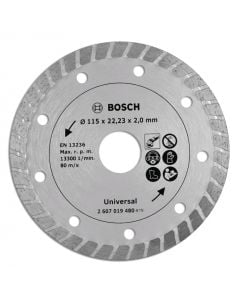 Disk diamanti, Bosch, 115x2.3x22.2 mm, universal