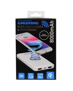 Wireless charger, Grunding, 8000 mAh, 2 USB ports