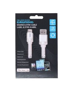 Charging and data transfer cable, Grunding 86338, Iphone, 100x1.5x0.7 cm