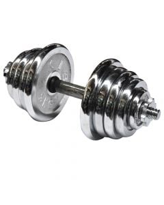 Dumbell, weight 20 kg, with 5 ptates, 2 x 3, 2 x 2.5, 2 x 2, 2 x 1.5, 2 x 0.5 kg