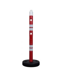 Security cone with base, Ø63, 105 cm, HPDE + PPC, 4.5 Kg, red and phosphorescent