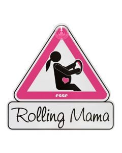 Car sign for pregnant women, MommyLine, Reer, plastic, 15.5x1.5x15.5 cm, white and pink, 1 piece