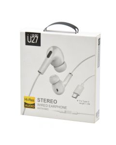 Headphones, Hi-Res, U-27, Android, Type C, 20-20000 Hz, Ø10 mm