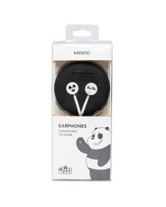 Headphones, Miniso, Panda, black, 9 mm, 20-20000 Hz, 92 dB, 120 cm cable