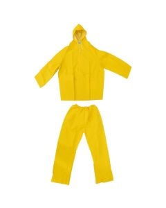 Rain suit, PVC-Polyester, XXL, yellow color