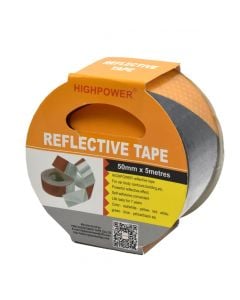 Adhesive reflective tape, Yellow with black, 5 cm x 5 m