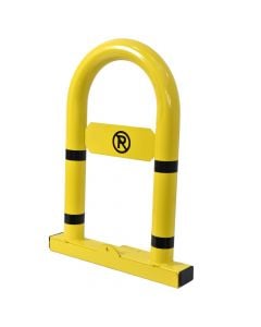 Parking lock, 5 x 40 x 50 cm, steel, yellow with black stripes