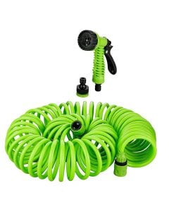 Water pipe, Kinzo, with spray guns and adapter, 15 m, spiral shape