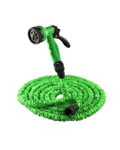Flexible water pipe, Kinzo, 7.5-22.5 m, with spray gun and adapter