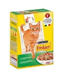 Cat food, Friskies, Adult, 400 g, rabbit, chicken and vegetables