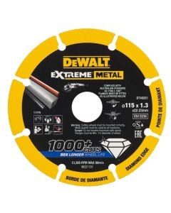 Diamond disc for metal, DeWalt, 115 x 22.23 x 1.3 mm, 1000+ cuts