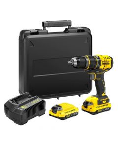 Drill with battery, Stanley, Fatmax, 80 Nm, 18 V, 2x2.0 Ah, 13 mm metal, 13 mm concrete, 40 mm wood, 0-35700 impacts per minute