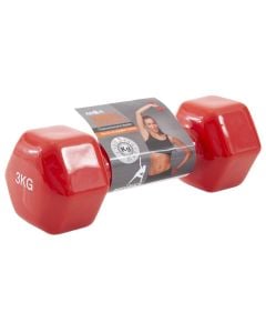 Dumbbell with plastic coating, Amila, Vinyl, 3 kg