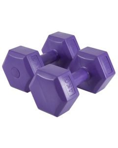 Set of dumbbell, Amila, plastic coating, 2x4 kg, purple color