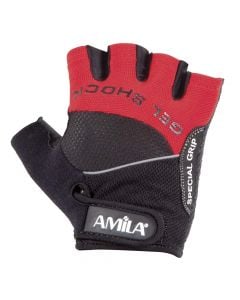 Gym gloves, Amila, size XL, with protective layer inside, red and black