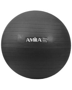 Fitness ball, AMILA, d55 cm, black color PVC, 1000 gr/m2