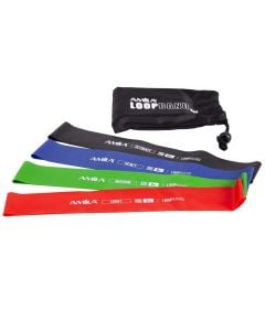 Resistance band set, Amila, 4 pcs, Light, Medium, Heavy, Ulitmate, 100% Natural Latex