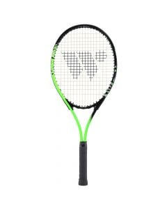 Tennis racket, Wish, 27, aluminum body, impact 21-24 kg, weight 300 g, color green and black