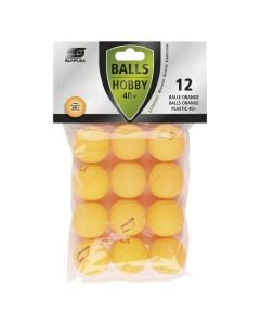 Table tennis balls, Sunflex Hobby, 12 pieces, PVC, orange color