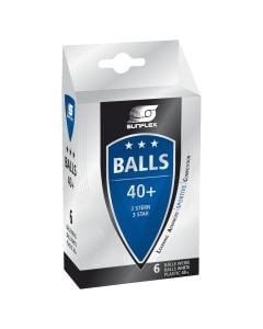 Top ping-pongu, Sunflex 3-Star, 6 cope, PVC, ngjyra e bardhe