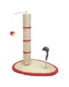 Kruajtëse thonjësh për mace, Camon, 30x40xH46 cm, formë ovale, ngjyrë e kuqe dhe bezhë